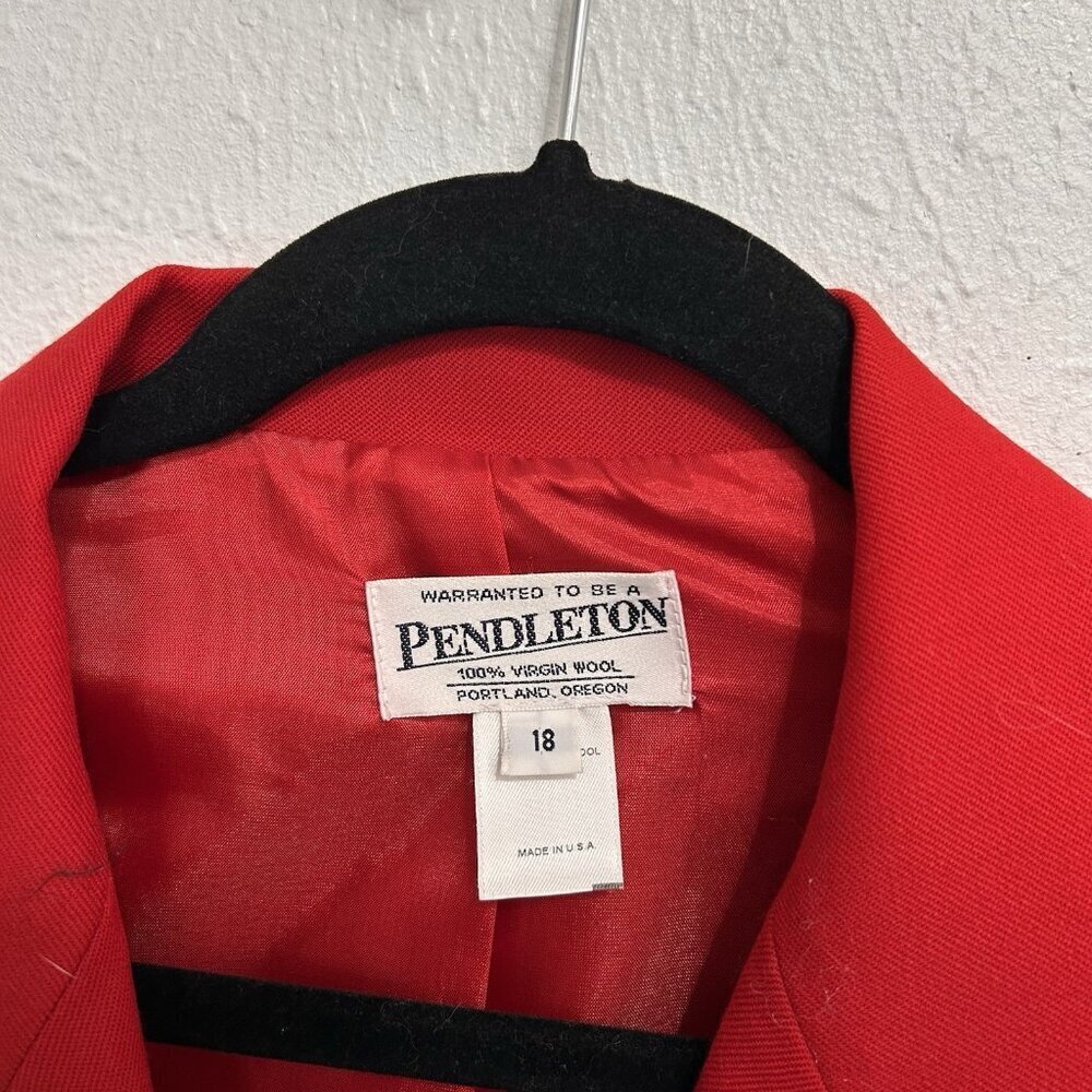Pendleton Red Wool Structured Double-Breasted Bla… - image 6